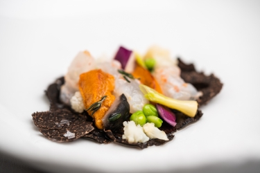 Baluarte_Vegetales quisquillas y carpaccio de Trufa de Soria