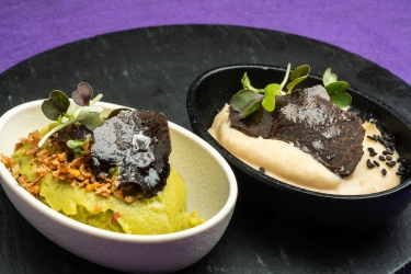 Guacamole con humus trufado